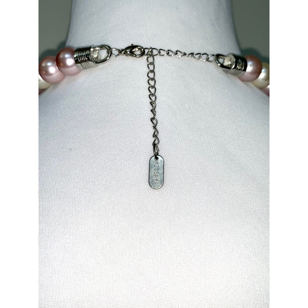 Vintage Kissaka Pink Cream Faux Pearl Statement Necklace - Picture 9 of 9